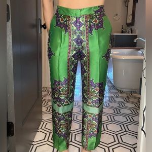 Zara Green Print Trousers size S